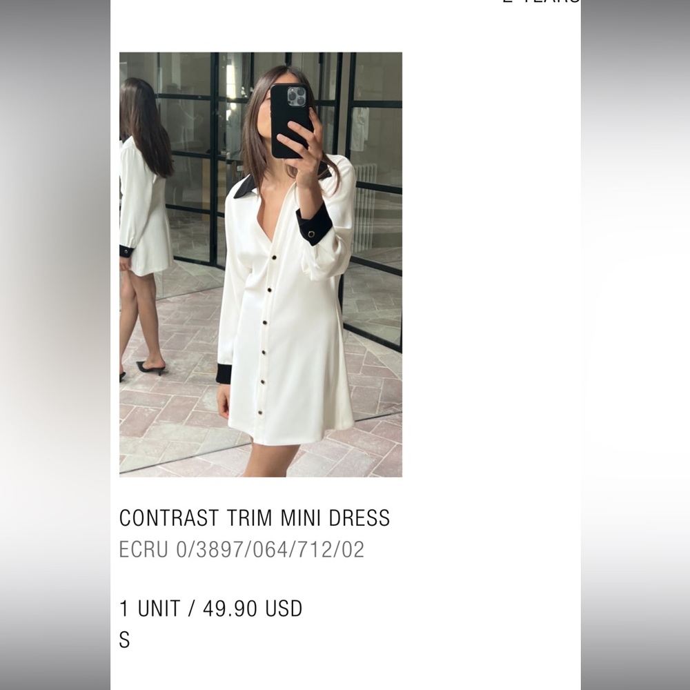 CONTRAST TRIM MINI DRESS